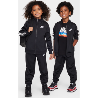 Nike Nike Black Little Kids Poly Full Zip Tape Logo Tracksuit Set