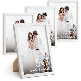 Haus og nuancer hvide tr? billedrammer 5x7 - bulk fotorammer 5x7 s?t med 4 5x7 rammer til billeder fotogalleri v?g ramme s?t 5x7 billedramme bulk