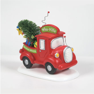 Afdeling 56 Dr. Seuss Grinch Village Accessories Who-ville juleleverancer lastbil figur 4 tommer flerfarvet