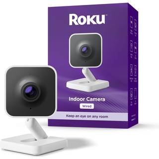 Roku Ny indend?rs kamera 2024 - Hjemsikkerhed - 1 -pack - Wired Security Camera & Pet Monitor med 1080p HD Color Night Vision Works With Alexa &