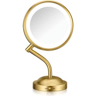 Conair Oplyst Makeup Spejl LED Makeup Spejl 1X/5X Forstrrelsesspejl Batteridrevet i brstet messing