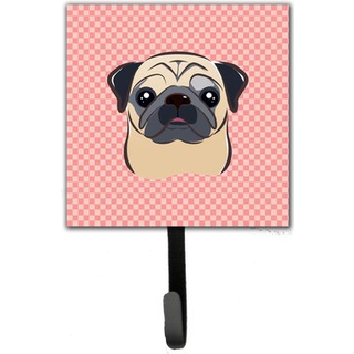 """" Caroline's Treasures BB1262SH4 Checkerboard Pink Fawn Pug Leash eller Key Holder Small Multicolor """"