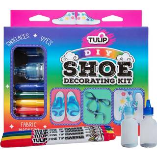 Tulip sko dekorationss?t mode-kicks Made Easy inkluderer tie-dye flasker stofmark?rer sjov gave id? h?ndv?rksfest Favorit Rainbow Palette