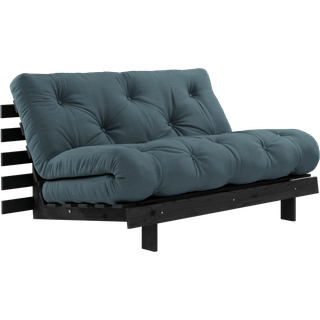 Roots 140 Sovesofa Fra Karup Design i Massiv FSC Fyrretræ | Japandi - Sort - Petrol Blue