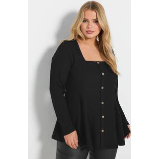 Yours Curve Yours Curve Black Texture Button Front Top
