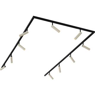 Moderne skinnesystem med 10 spots beige og sort 1-faset - Slimline Uzzy