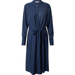 Collarless Midi Shirt Dress