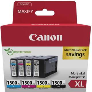 4-Pak B/C/M/Y patroner - Canon PGI-1500XL  - 37,7+3x12ml