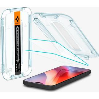 Spigen Glas.TR EZ Fit Tempered Screen Protector til iPhone 15 2-pack