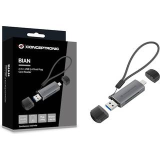 Conceptronic BIAN05G kortlæser USB 3.2 Gen 1 (3.1 Gen 1) Type-A/Type-C Grå