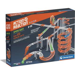 Clementoni Action and Reaction Speed Race - Premium tilbygningssæt til kuglebane - 120 dele