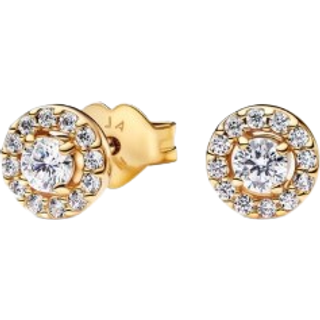Pandora 263019C01 Damen-Ohrringe Runder Pavé Heiligenschein Goldfarben