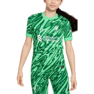 Kortærmet Liverpool FC 2024/25 Stadium Goalkeeper Third Nike Dri-FIT Replica-fodboldtrøje til større børn - grøn - grøn