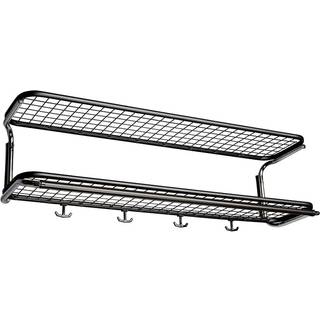 Essem Design Classic 650 Hattehylde Dobbelt / Krom 100 Cm - Hattehylder Stål Sort - 650-100 ST/K