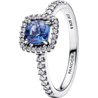 Pandora 193555C01 Damen-Ring Silber Funkelndes Quadrat Blau