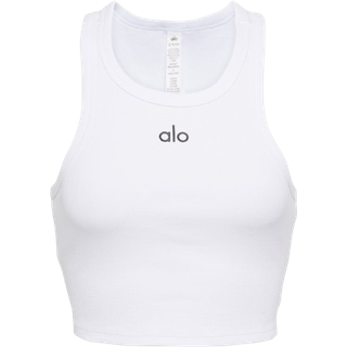 Alo Yoga Aspire cropped cotton-blend tank top - white - L