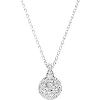 Swarovski Meteora White Crystal Rhodium Plated Necklace - 38cm - Silver - 40cm