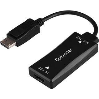Aktiv HDMI Adapter - 4K 30Hz HDMI hun til DisplayPort han 15cm