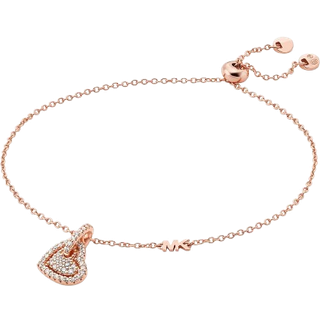 MK Precious Metal-Plated Sterling Silver Pavé Heart Bracelet - Rose Gold - Michael Kors - ONE SIZE