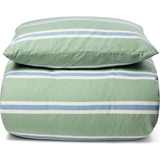 Sengetøj 200x220 cm - Stripe grøn, flonel sengetøj - Stribet sengesæt - 100% bomuldsflonel - Nordstrand Home