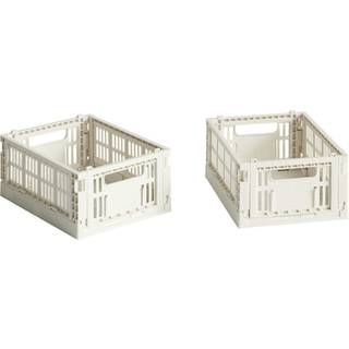 Hay Colour Crate Opbevaringskasser Mini 2-pak Offwhite - Kurve Genanvendt Polypropylen Off-White - AE358-A668-AB90