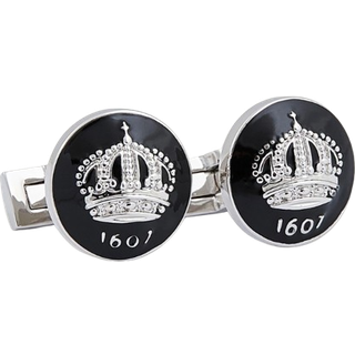 Skultuna Cuff Links The Crown Silver/Baroque Black