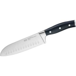 Rösle Tradition Santokumesser 17,5 cm - CVM-Messerstahl mit POM-Kunststoffgriff - Braun,Silber