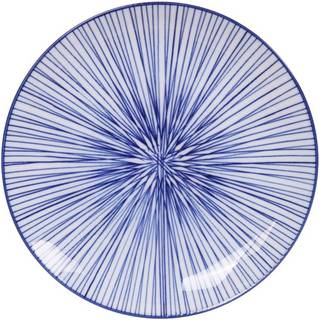 Tokyo Design Studio Nippon Blue Tallerken 20,6 Cm Lines - Middagstallerkner Porcelæn Blå - 16021