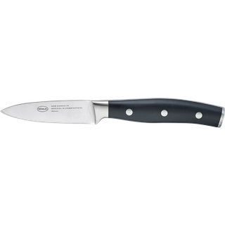 Rösle Tradition Spickmesser 9 cm - CVM-Messerstahl mit POM-Kunststoffgriff - Braun,Silber
