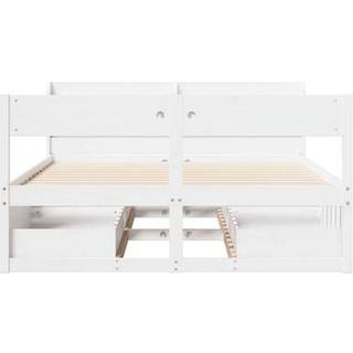 sengeramme uden madras 150x200 cm massivt fyrretræ hvid