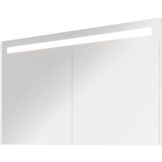 Sanibell Proline spejlskab med LED belysning og hvid højglans sidepaneler 120x74cm