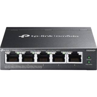Tp-link Omada Es205g Managed L2 5-port 4x1 Gb Poe 1xgb Sort