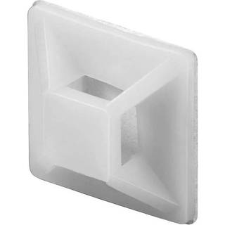 Sokkel til kabelbinder/strips, hvid, 100 stk. pakke (19x19 mm.) pak | PRIS-MATCH