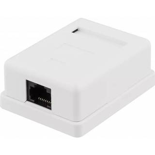 DELTACO Unshielded network socket, Surface UTP 1xRJ45, Cat6, white