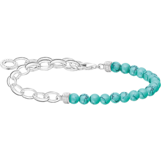Thomas Sabo A2098-404-17-L17 Charms-Armband Silber und Türkisfarbene Beads