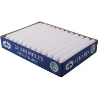 Salling kronelys 2,2x20 cm 24-pak - hvid