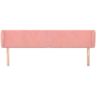 Sengegavl Med Kanter Fløjl - Lyserød / 163 x 23 x 78/88 cm