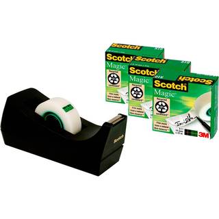 3M Table Dispenser C38 +3 pcs.19mmx33m black