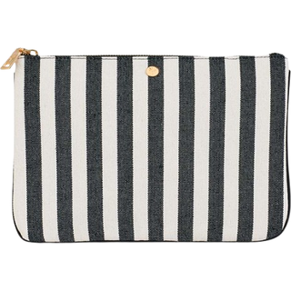 Fan Palm Cotton Stripe Clutch