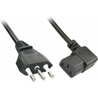 LINDY IEC Netzkabel, abgewink., 2m  Ital.Netz-IEC C13, 90gr. abgew