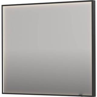 Sanibell INK SP19 LED spejl 90x80cm børstet metal sort aluramme