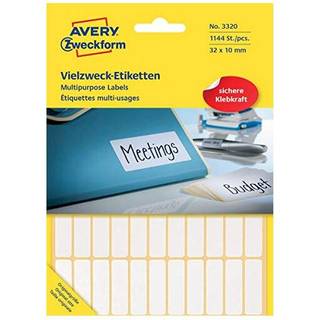 Avery 3320 Labels-Etiketter, hvide All-round 32x10 stor pakke 1144stk.