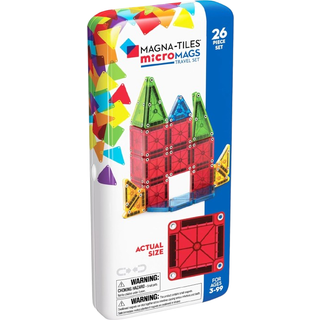 Magna-Tiles micromags i metal-rejseæske - 26 dele (På lager i butik)