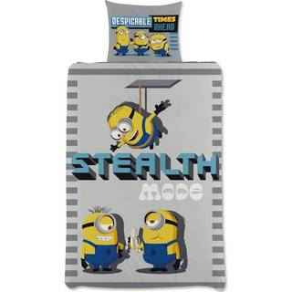 Minions sengetøj 140x200 cm - Minions figur sengesæt - 2 i 1 design - Sengelinned i 100% bomuld