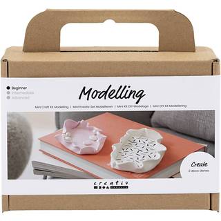 Mini DIY kit modellering skål - lyserød og sort (På lager i varehus)