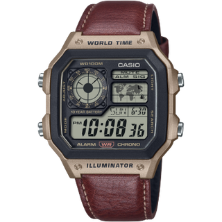 Casio AE-1200WHL-5AVEF Herrenuhr Digital mit Lederband
