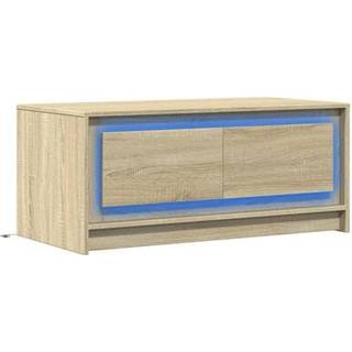 Sofabord Med Led-Lys Konstrueret Træ - Sonoma-eg