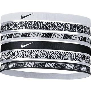 Nike Printed Hair Band 6 Pack - White, Black - white - nosize