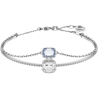 Swarovski Stilla Mixed Cut Blue Rhodium Bangle - Silver - 16.5cm