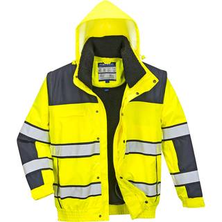 Hi-vis klassisk pilotjakke - Orange/Sort (Størrelse: L)
